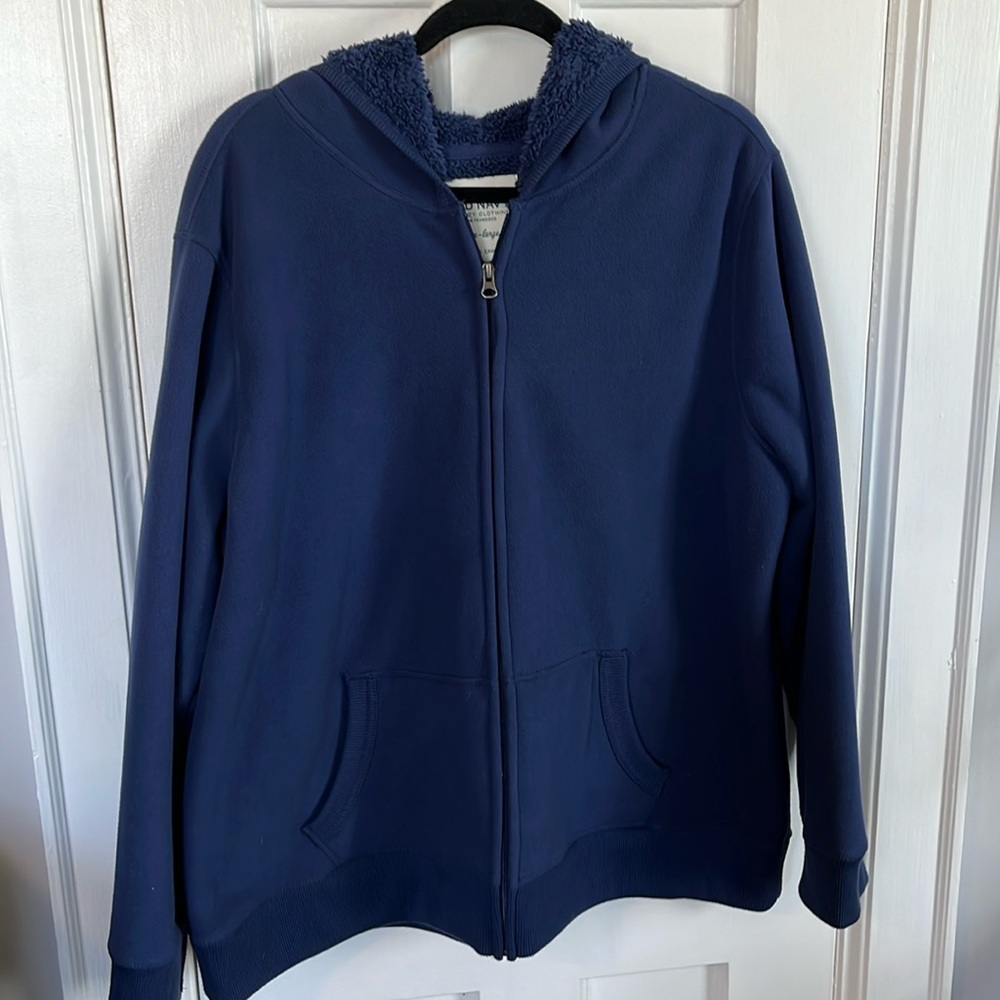Old Navy XXL blue hooded sweat jacket like new